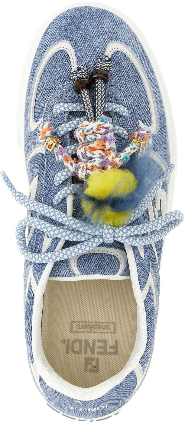 Fendi Blue Calfskin Platform Sneakers