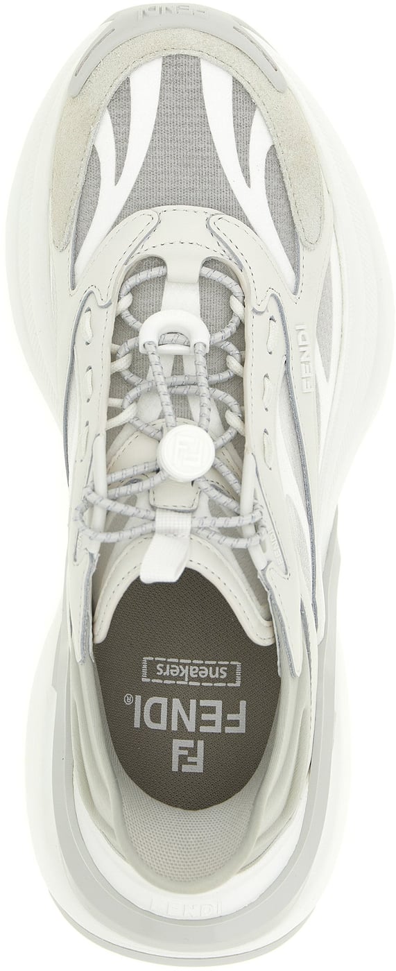 Fendi Gray Calfskin Athletic Sneakers