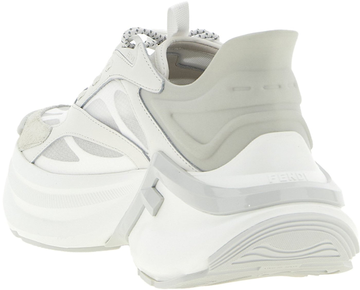 Fendi Gray Calfskin Athletic Sneakers