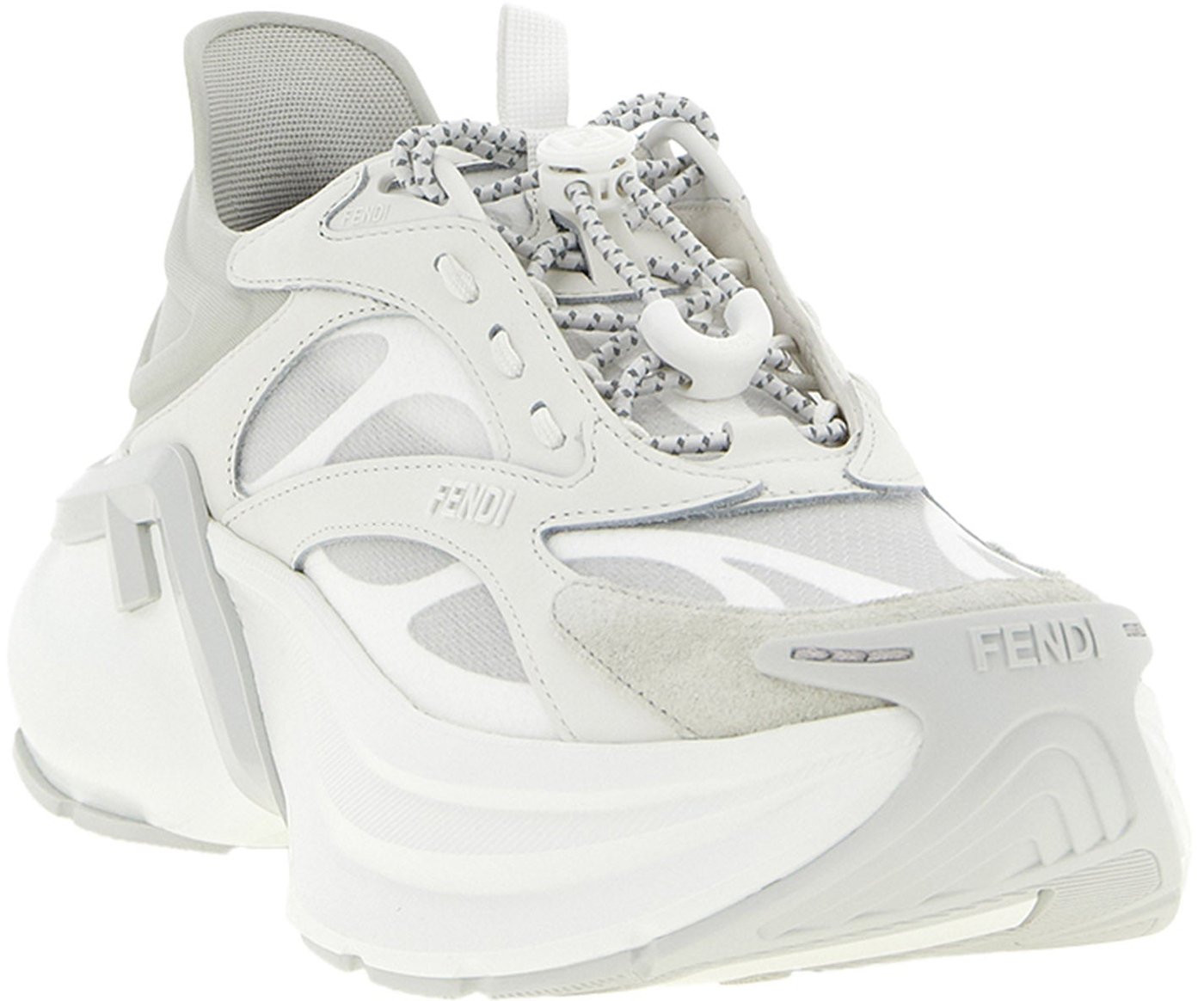 Fendi Gray Calfskin Athletic Sneakers