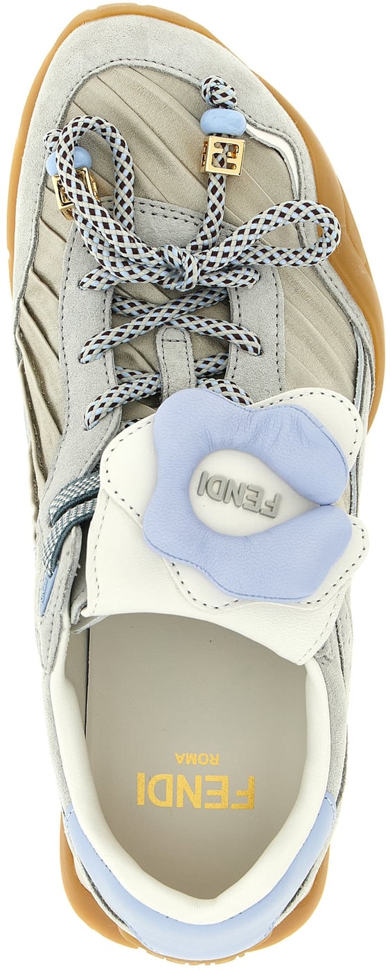 Fendi Gray Calfskin Athletic Sneakers