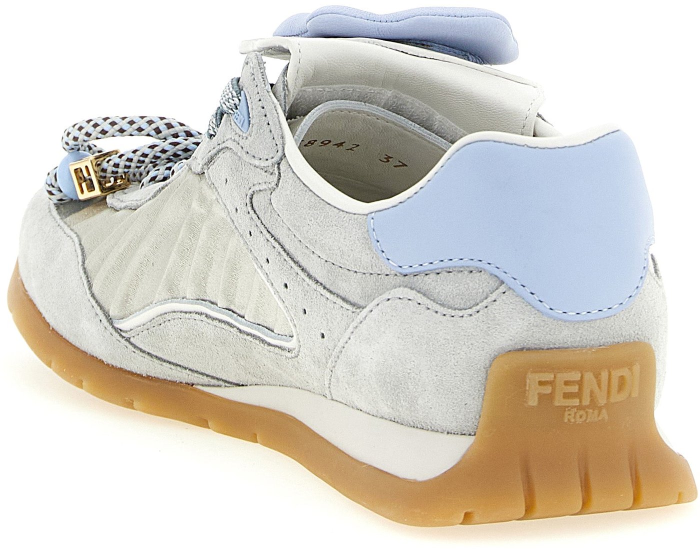 Fendi Gray Calfskin Athletic Sneakers