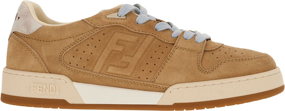 Fendi Beige suede leather sneakers