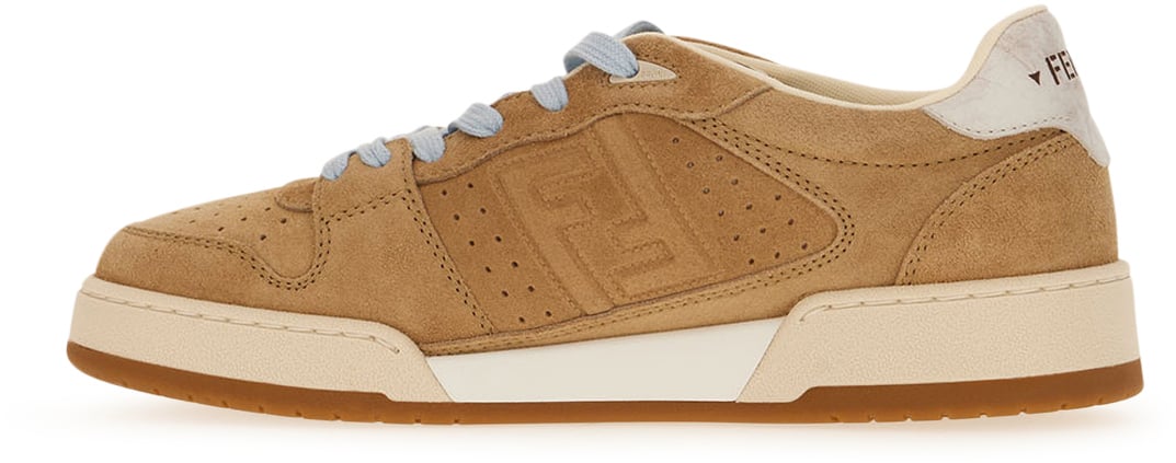Fendi Beige suede leather sneakers