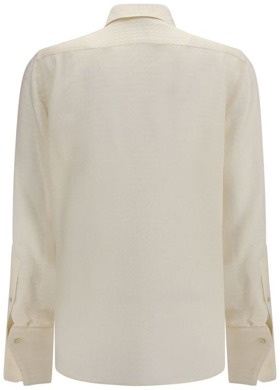 Fendi Beige Silk Pattern Shirt