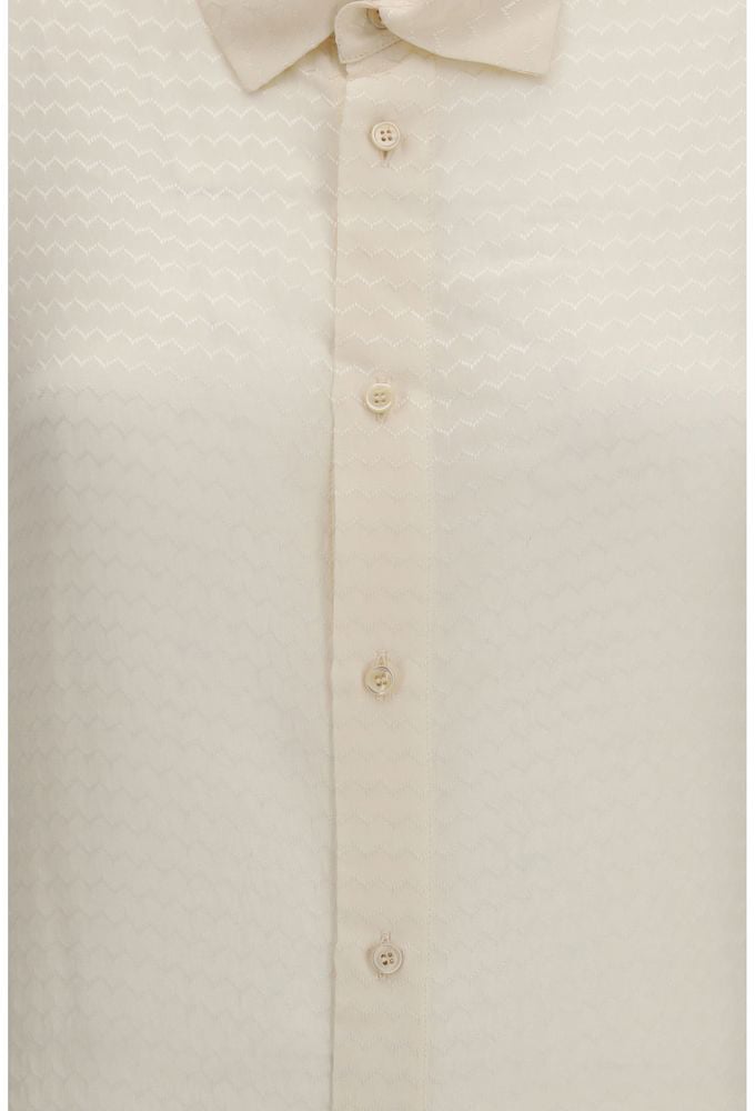 Fendi Beige Silk Pattern Shirt