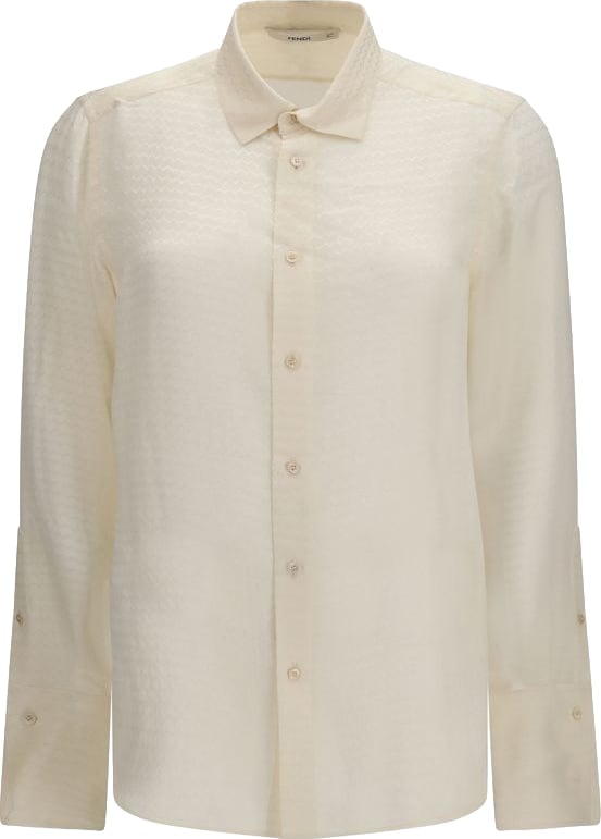 Fendi Beige Silk Pattern Shirt