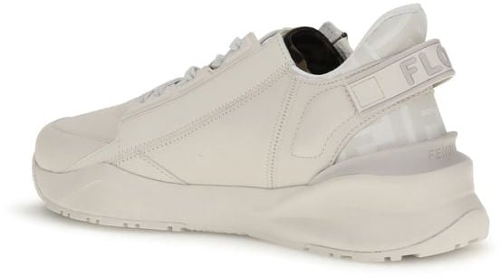 Fendi White Calf Leather Bos Taurus Athletic Sneakers