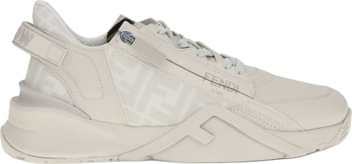 Fendi White Calf Leather Bos Taurus Athletic Sneakers