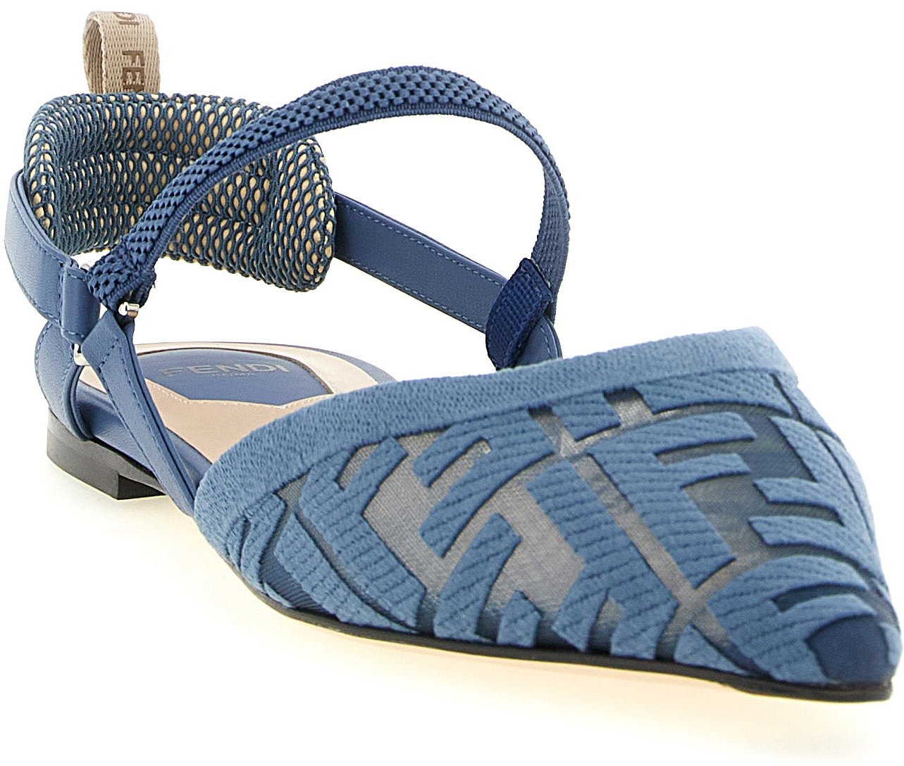 Fendi Blue Polyamide Ballet Flats