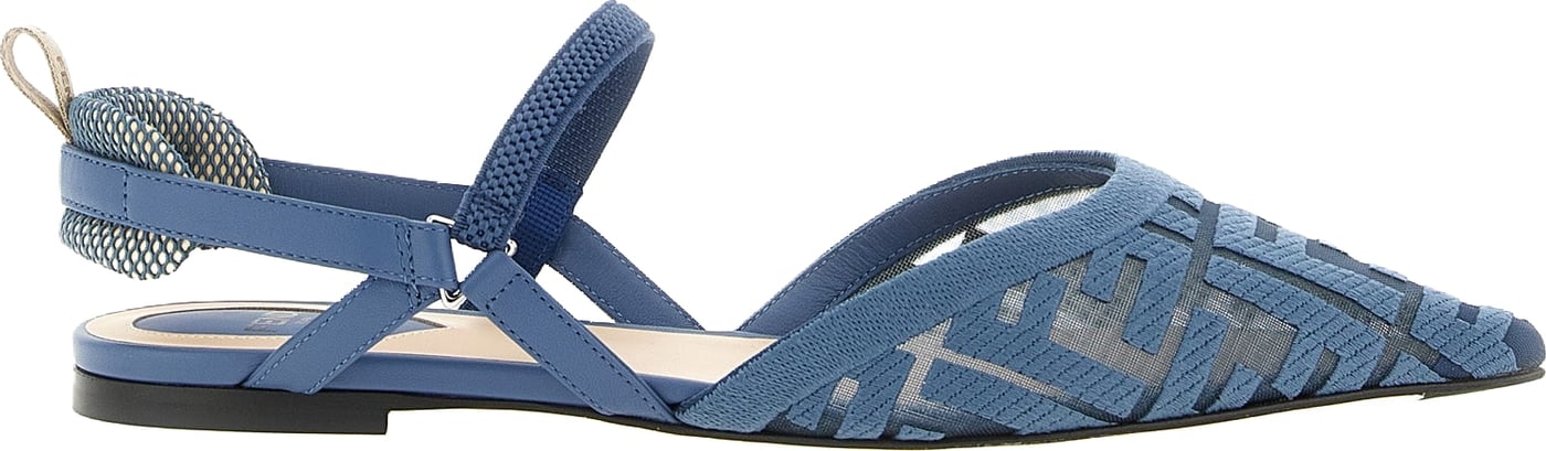 Fendi Blue Polyamide Ballet Flats