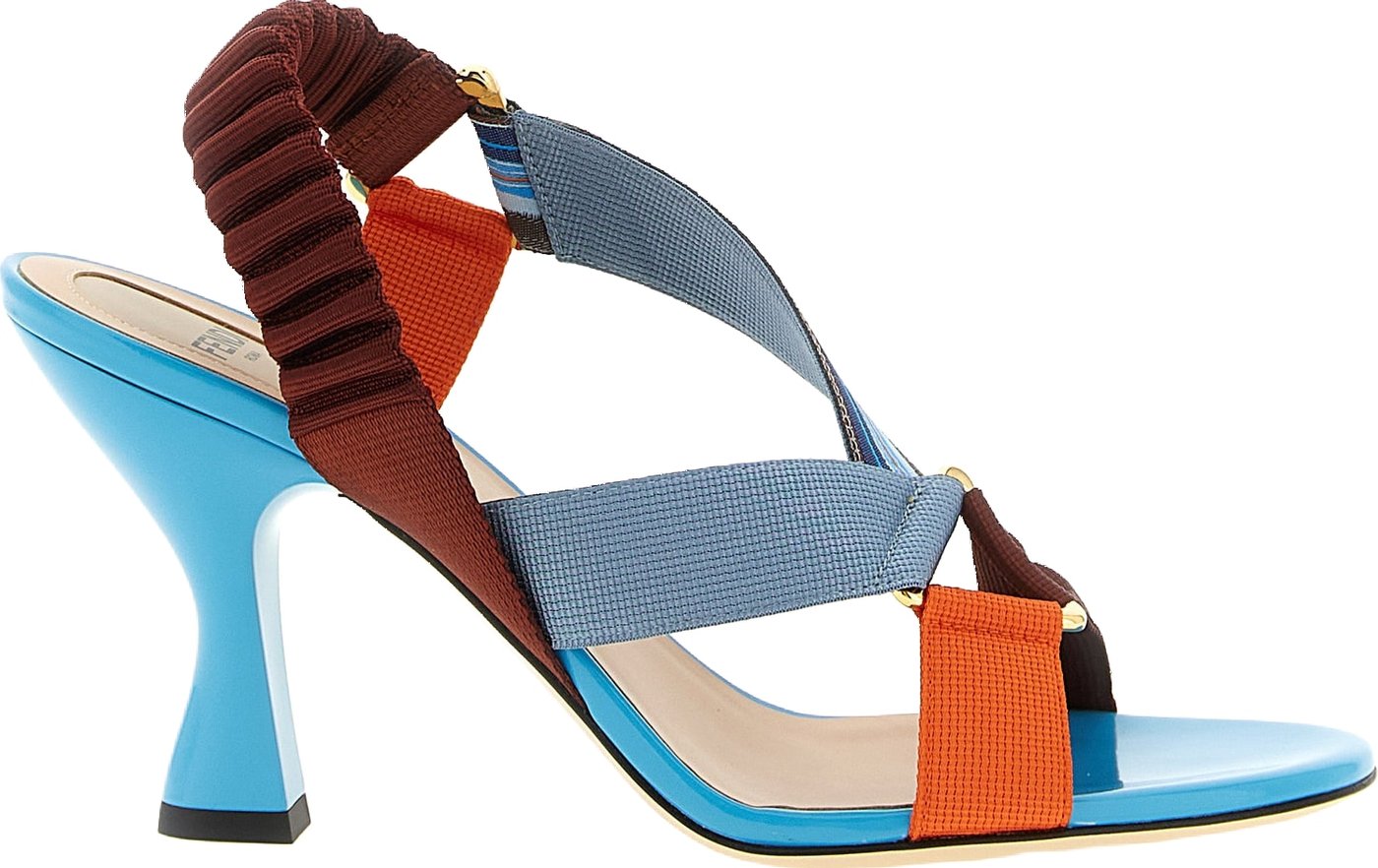 Fendi Multicolor Viscose Stiletto Heel Sandals