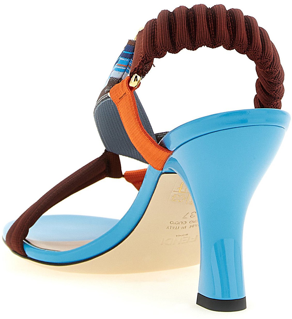 Fendi Multicolor Viscose Stiletto Heel Sandals