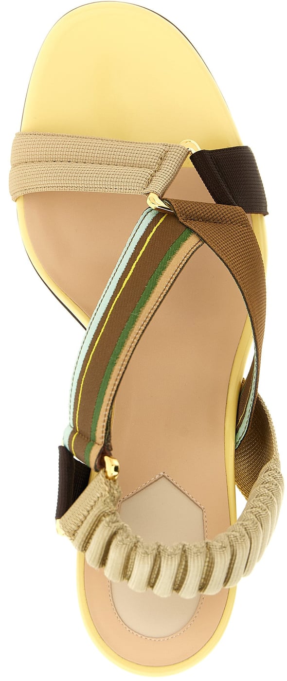 Fendi Multicolor Viscose Stiletto Heel Sandals