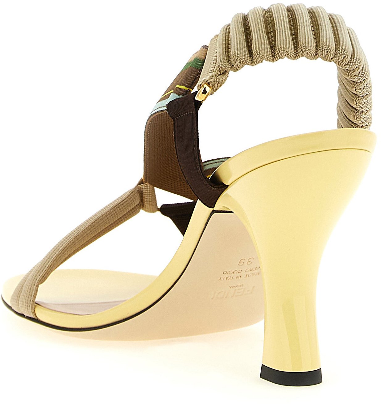 Fendi Multicolor Viscose Stiletto Heel Sandals