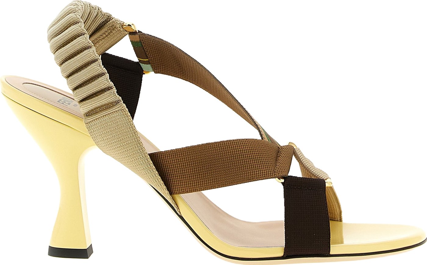 Fendi Multicolor Viscose Stiletto Heel Sandals