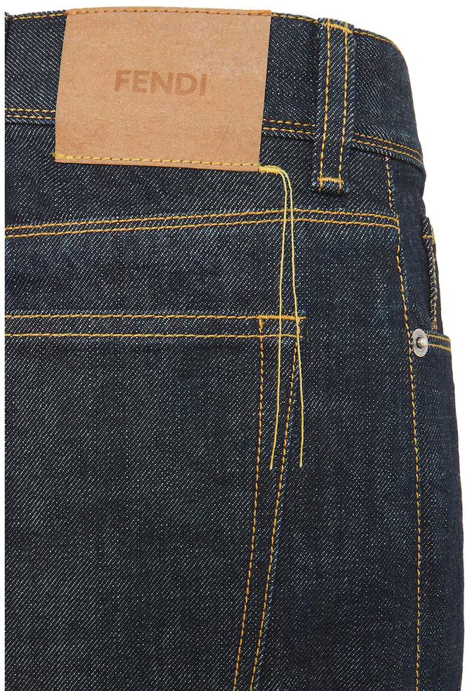 Fendi Blue Cotton Slim Fit Jeans