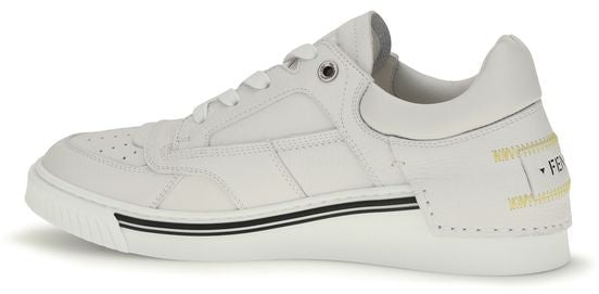 Fendi White Calf Leather Bos Taurus Low Top Sneakers