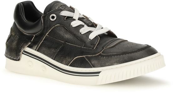 Fendi Black Calf Leather Bos Taurus Low Top Sneakers