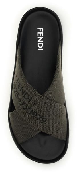 Fendi Bicolor Polyester Flat Sandals