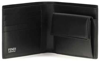 Fendi Black Calf Leather Bos Taurus Wallet