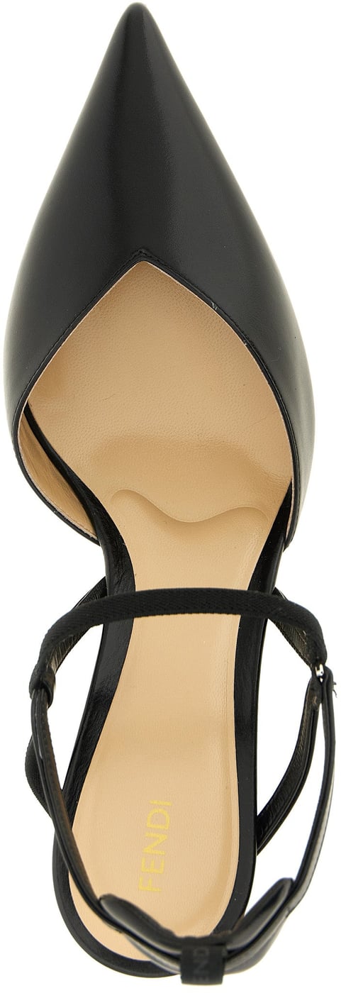 Fendi Black Calfskin Mid Heel Pumps