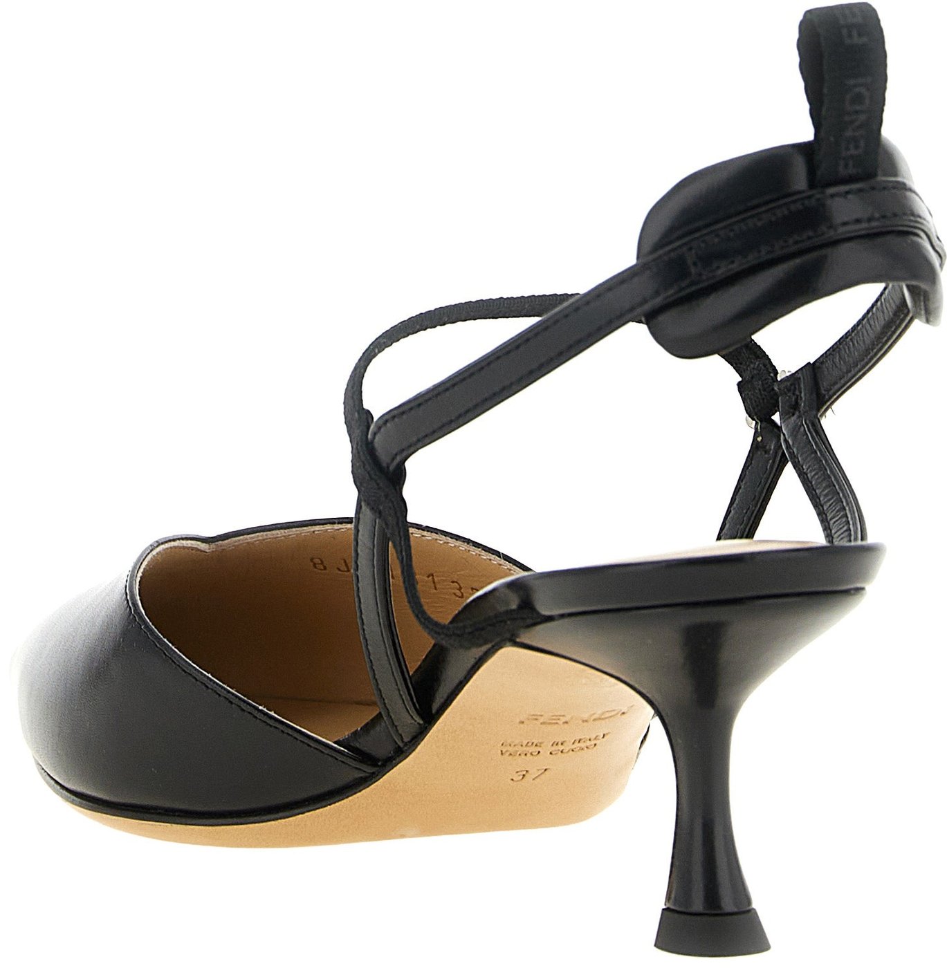 Fendi Black Calfskin Mid Heel Pumps