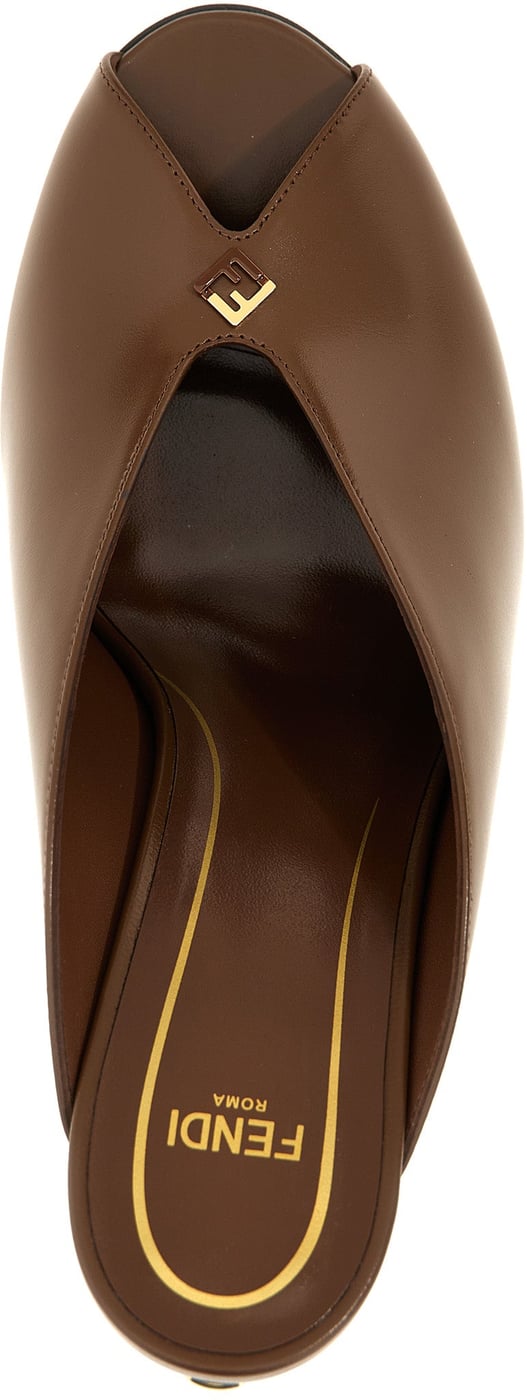 Fendi Brown Lamb Leather High Heel Pumps