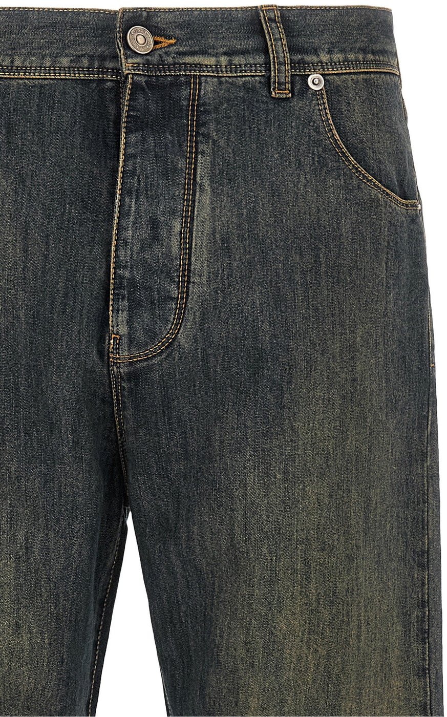 Fendi Blue Cotton Straight-Leg Jeans