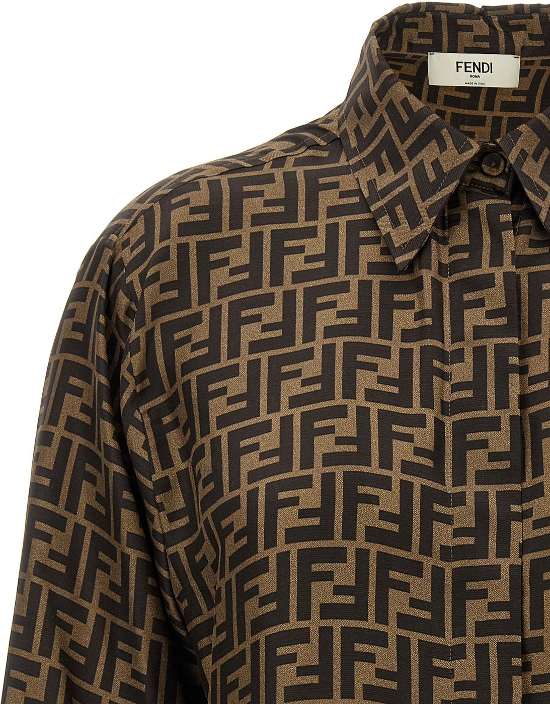 Fendi Brown Silk Blouse