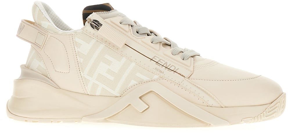 Fendi Multicolor leather and fabric Flow sneakers
