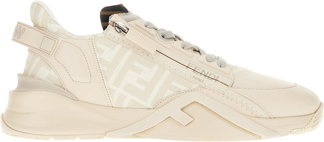 Fendi Multicolor leather and fabric Flow sneakers