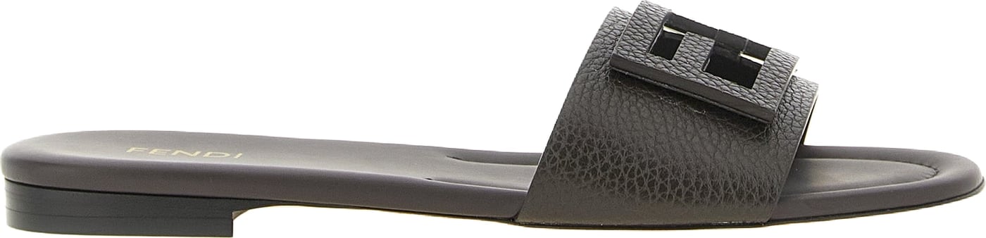 Fendi Brown Calfskin Slides