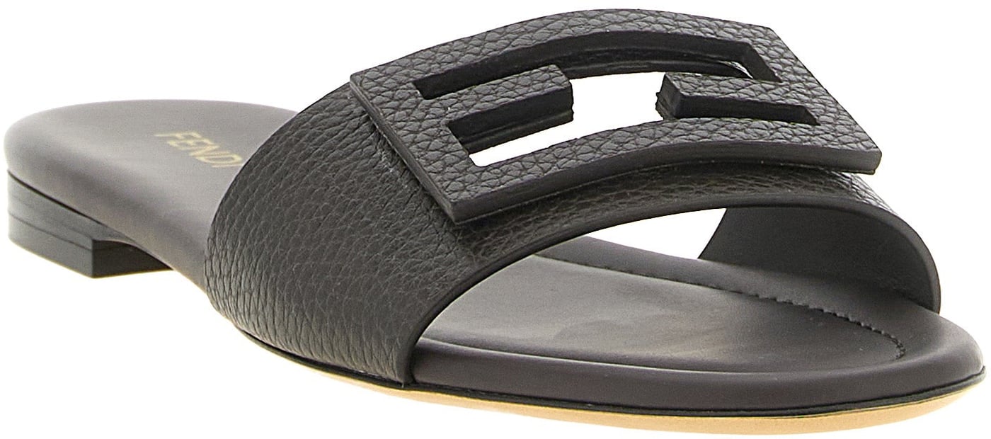 Fendi Brown Calfskin Slides