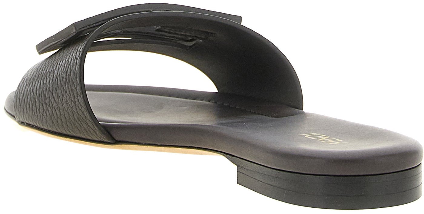 Fendi Brown Calfskin Slides