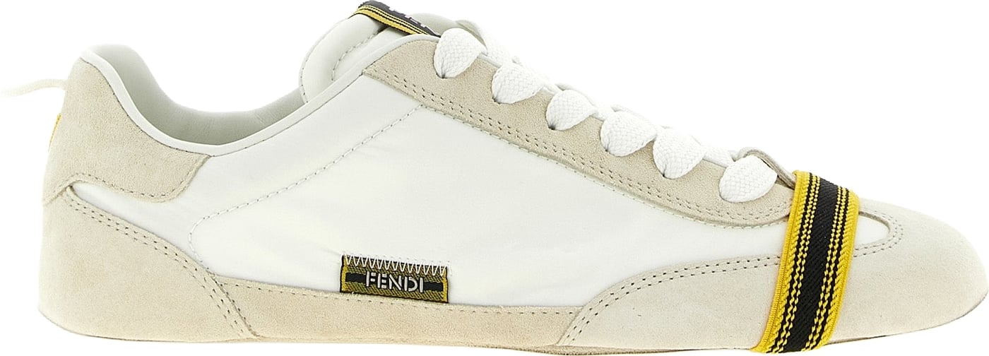 Fendi White Calfskin Athletic Sneakers