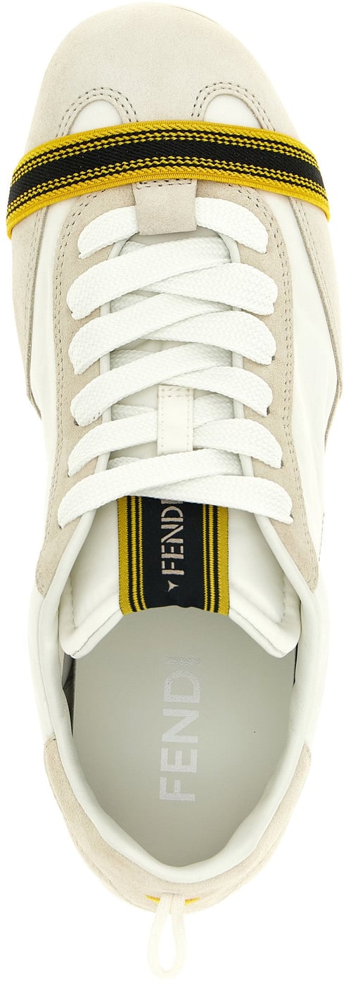Fendi White Calfskin Athletic Sneakers