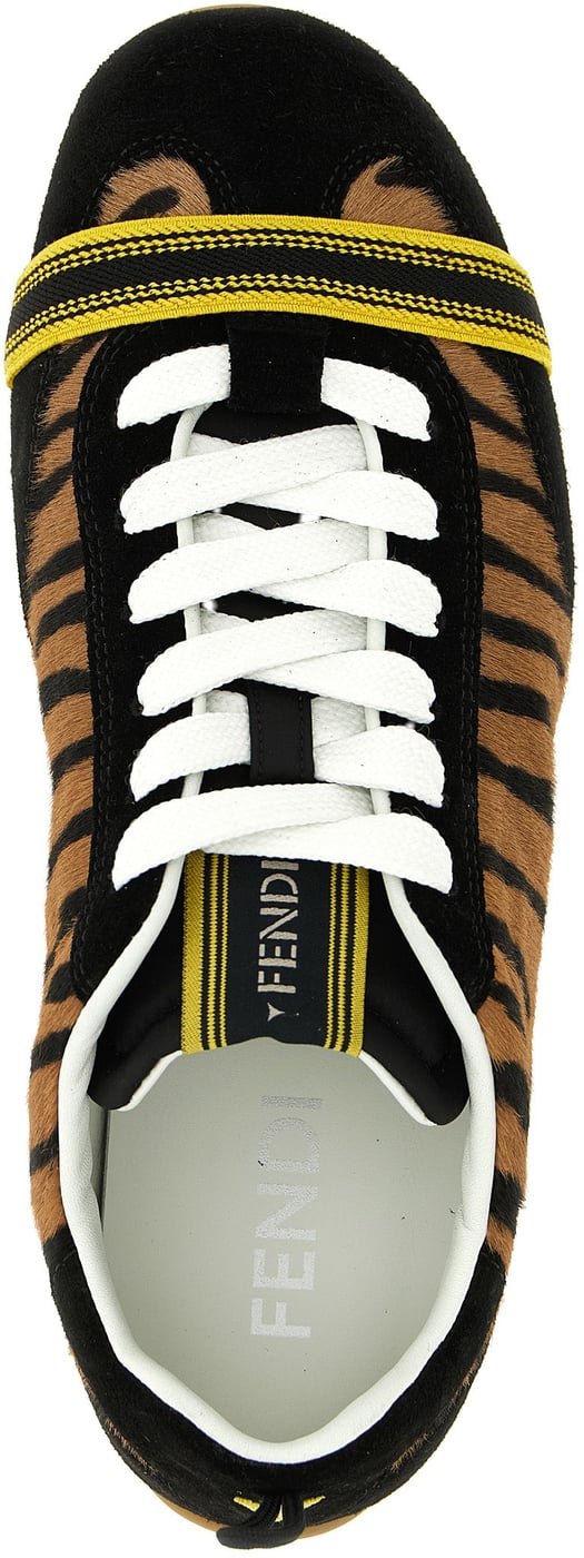 Fendi Brown Calfskin Athletic Sneakers