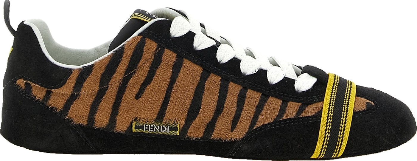 Fendi Brown Calfskin Athletic Sneakers