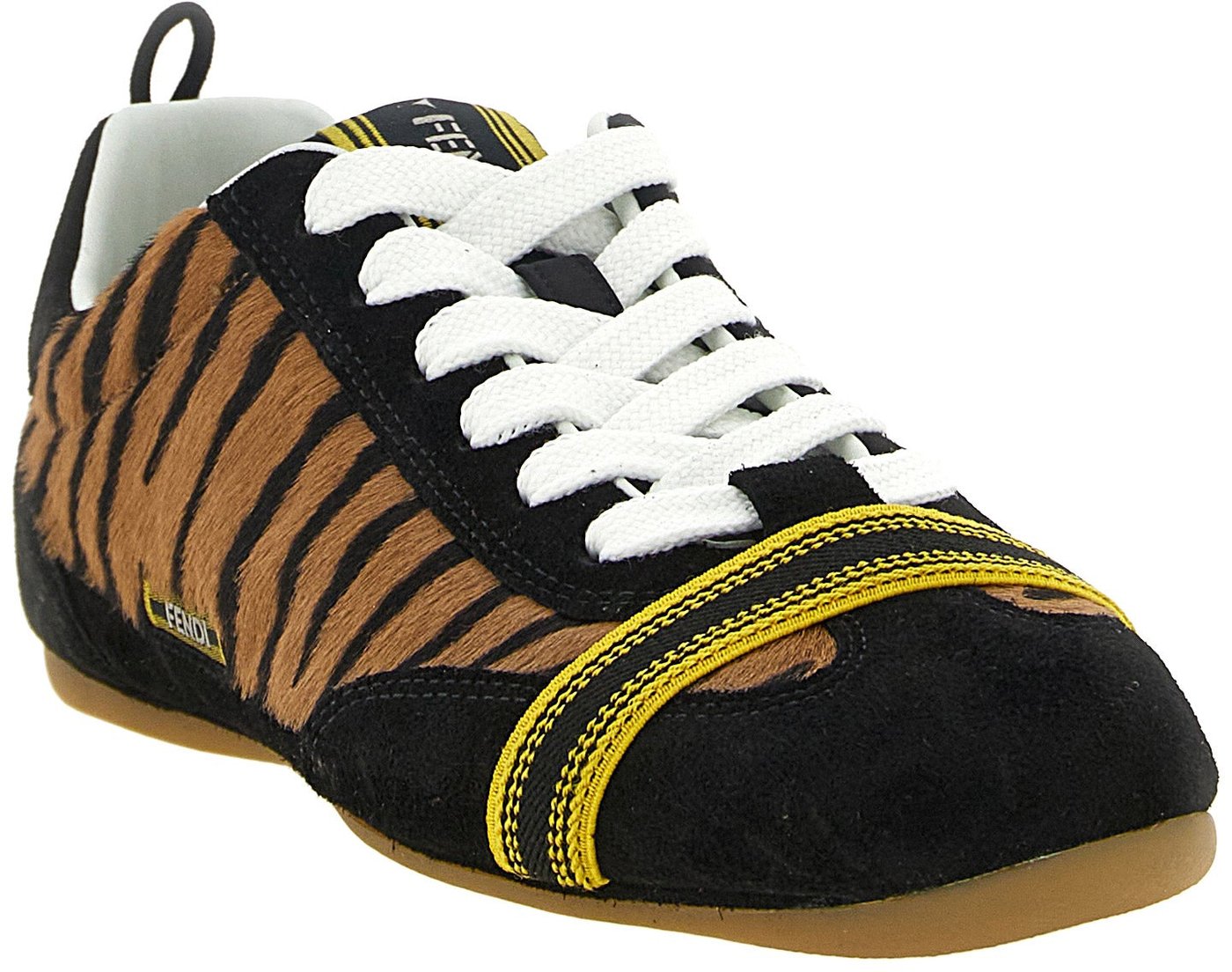 Fendi Brown Calfskin Athletic Sneakers