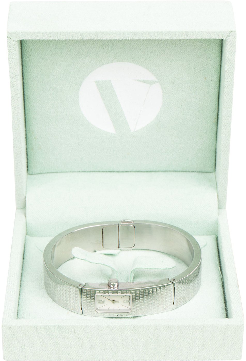 Fendi Monogram Classico Silver Zucca Pattern 3300L Women Watch