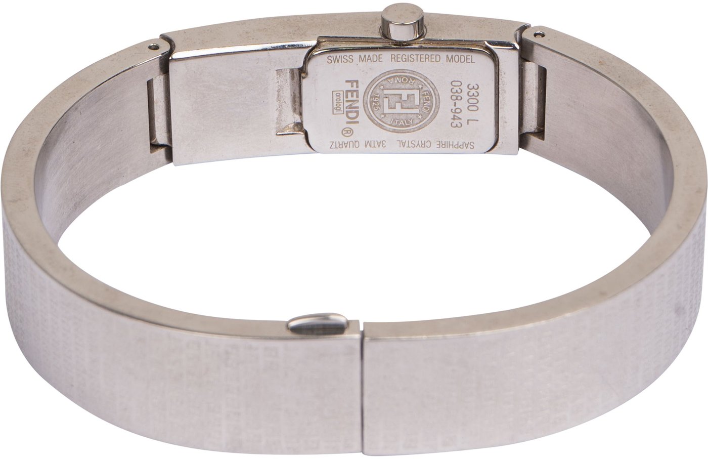 Fendi Monogram Classico Silver Zucca Pattern 3300L Women Watch