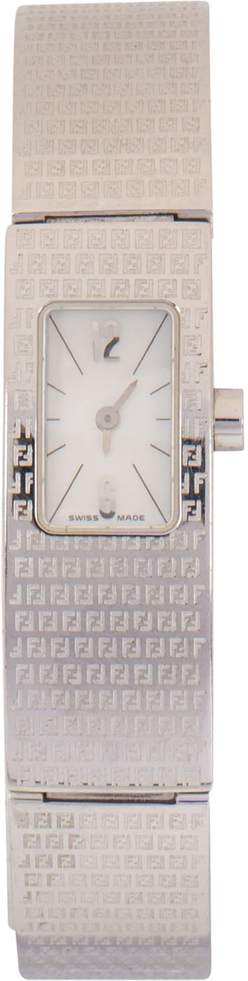Fendi Monogram Classico Silver Zucca Pattern 3300L Women Watch