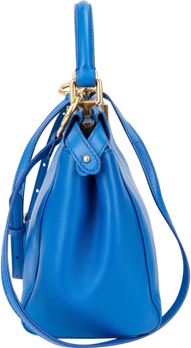Fendi Blue Leather Peekaboo Handbag