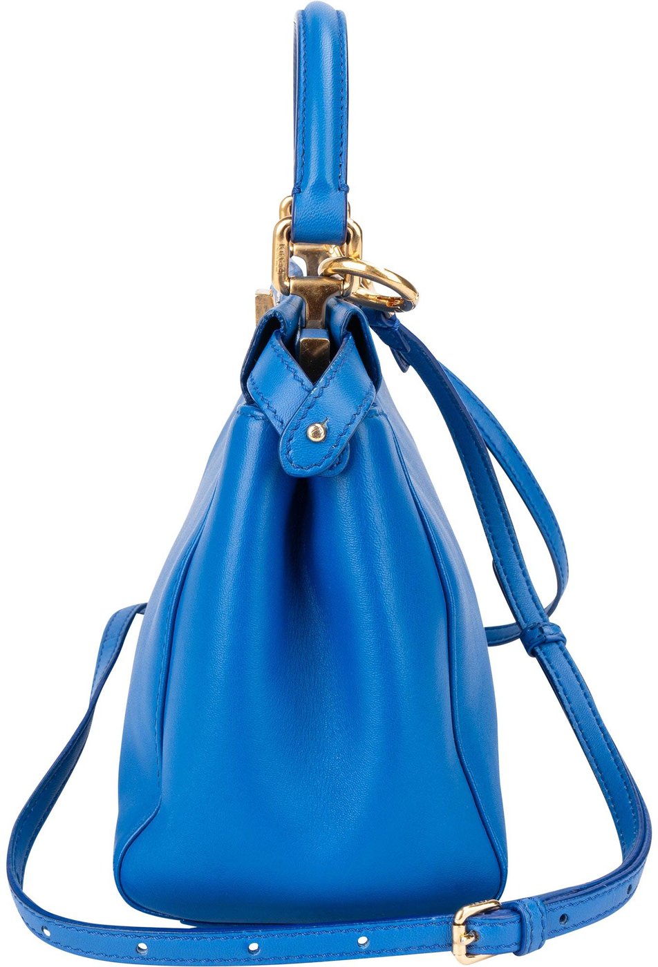 Fendi Blue Leather Peekaboo Handbag