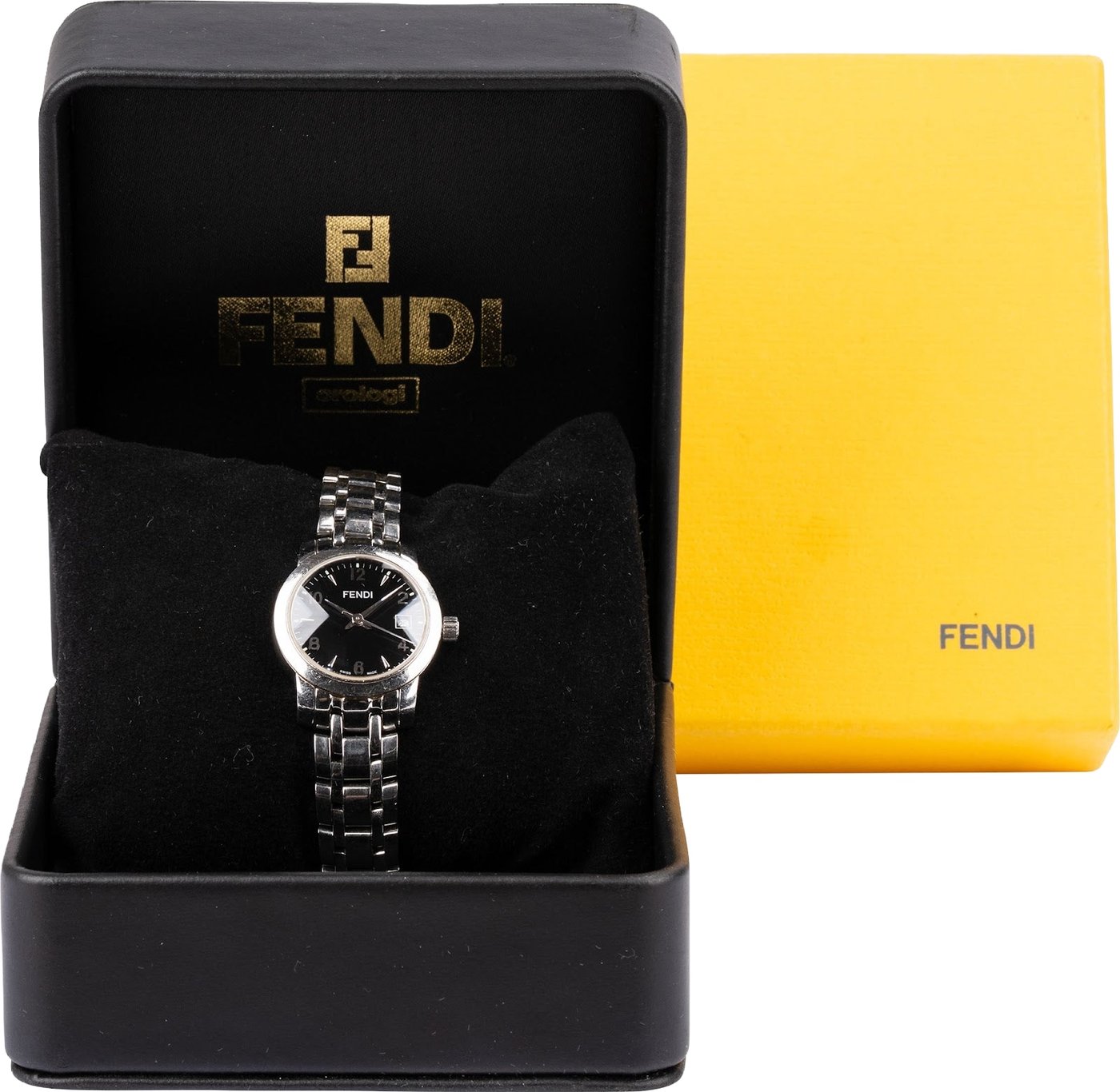 Fendi Silver Tone Orologi Faceted Crystal Watch