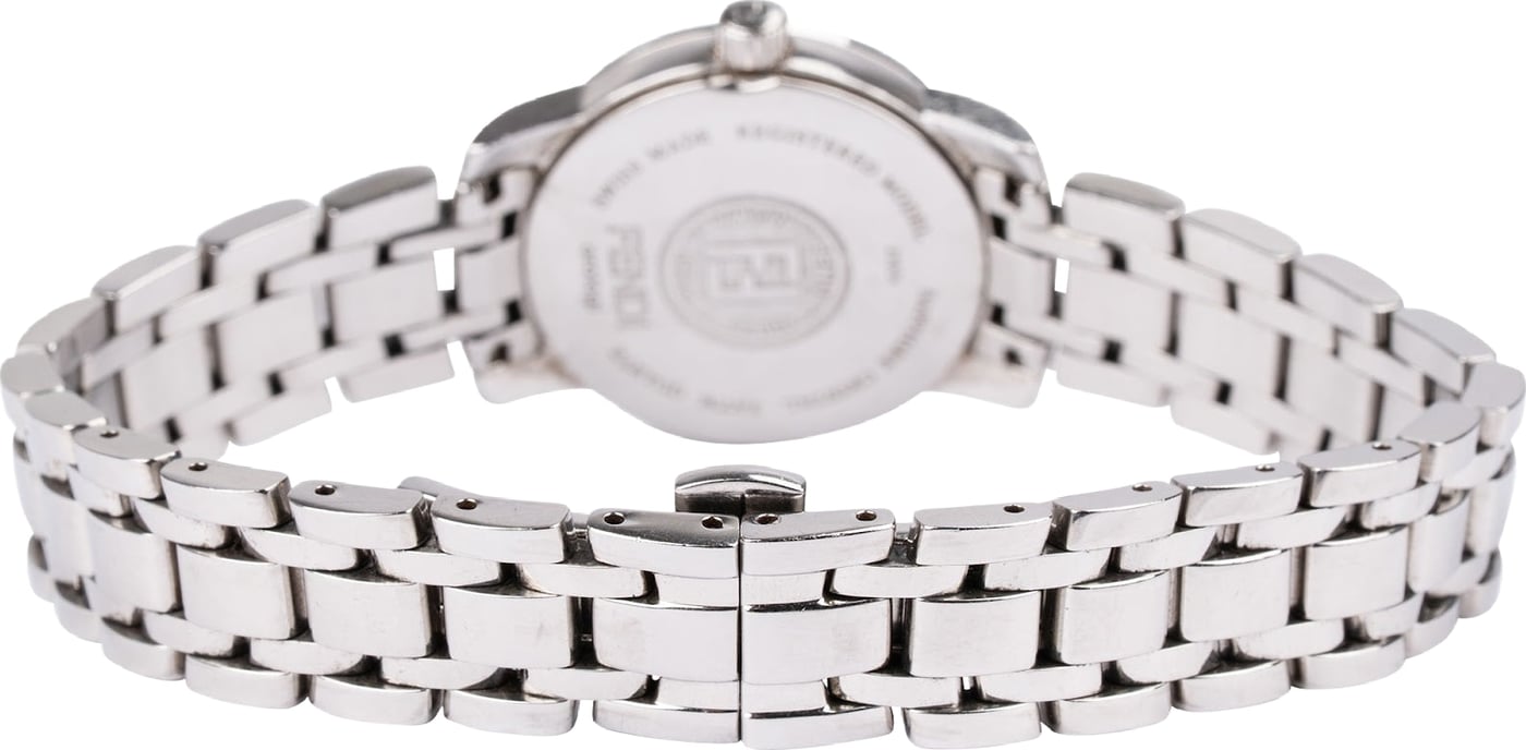 Fendi Silver Tone Orologi Faceted Crystal Watch