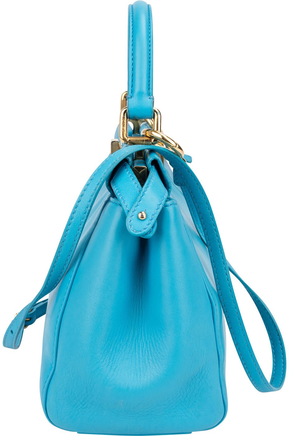 Fendi Blue Leather Peekaboo Handbag