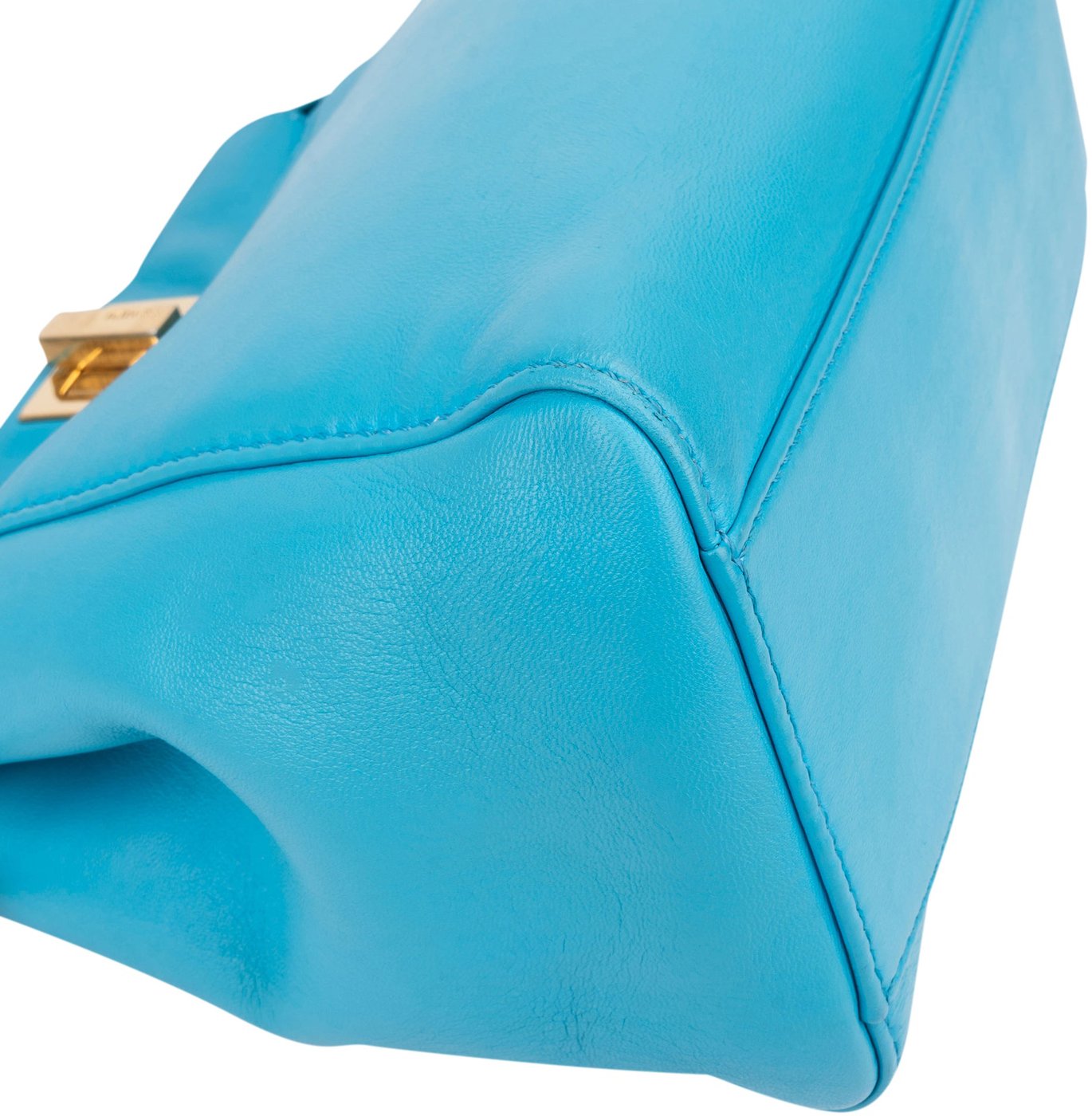 Fendi Blue Leather Peekaboo Handbag