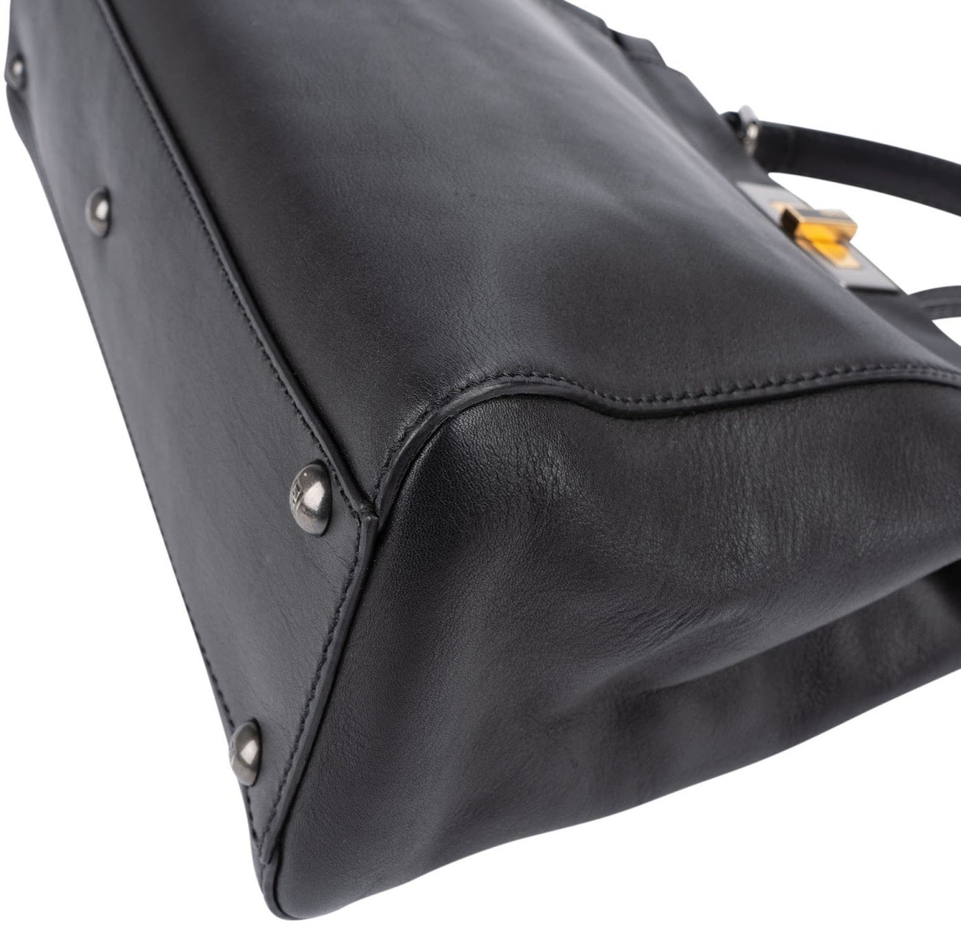 Fendi Black Leather Peekaboo Regular Handbag